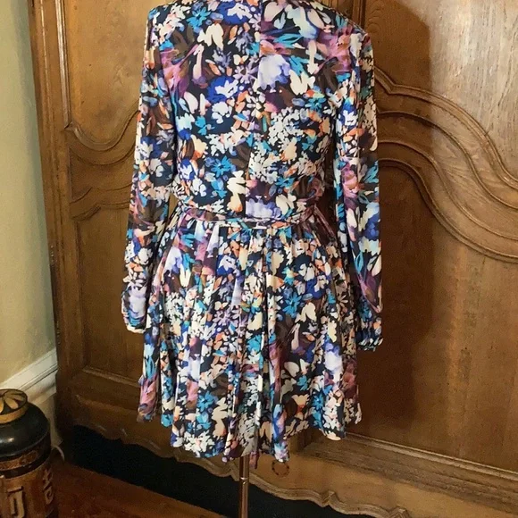 BELLE BADGLEY MISCHKA Alison V-Neck Printed Garden Floral Dress - Picture 12 of 14